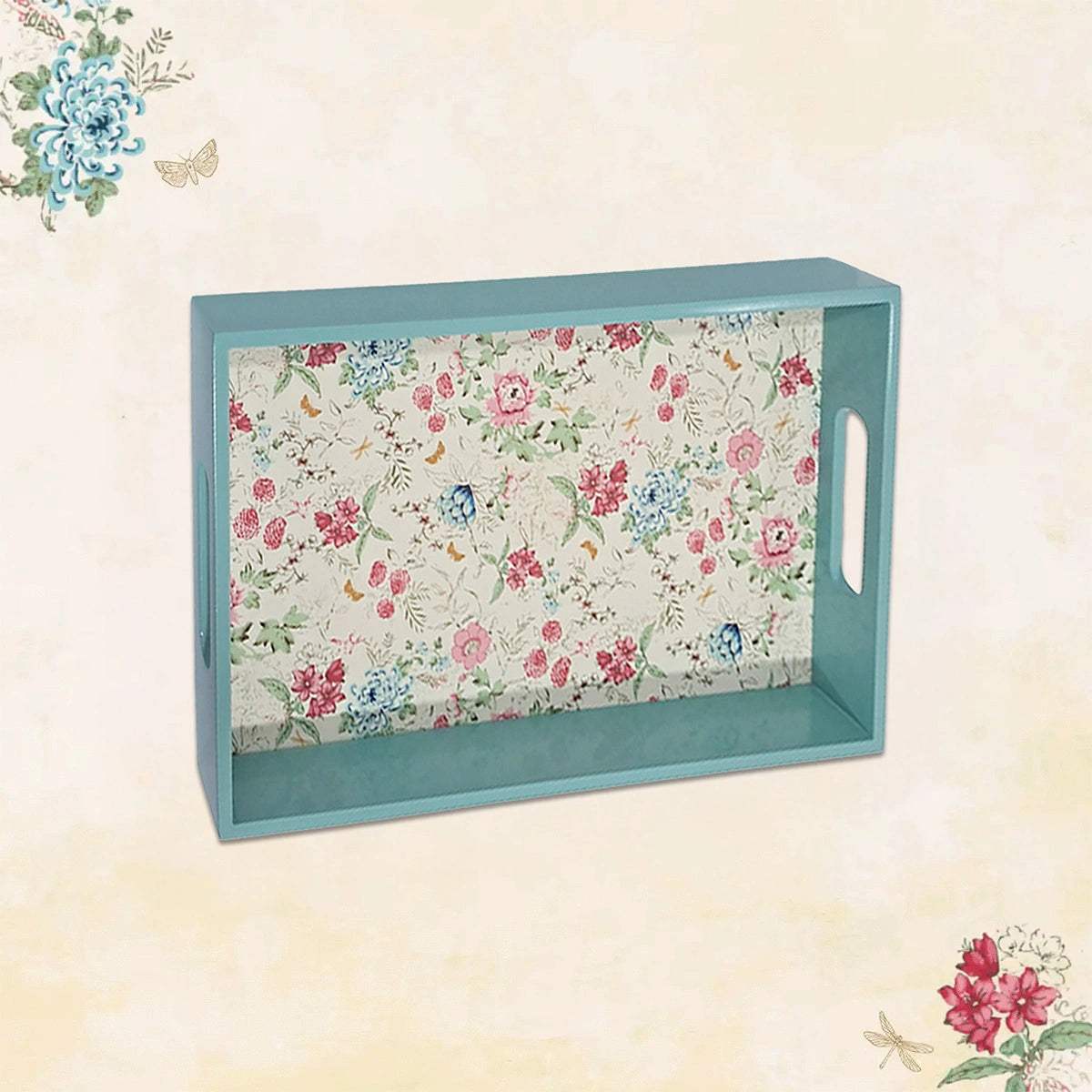 Your Signature Style ~ Handcrafted Pink & Blue Bouquet Serving Trays